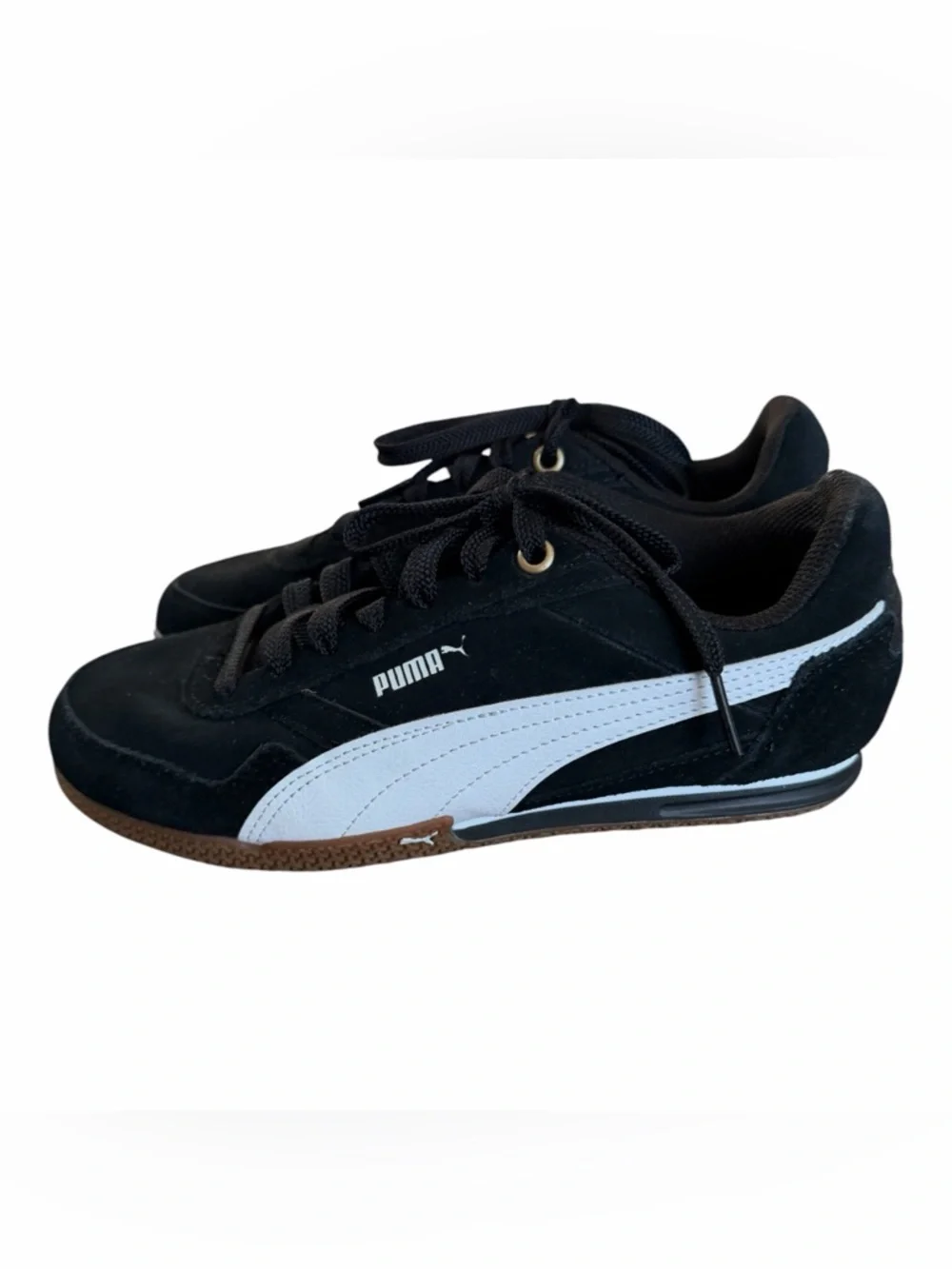 Puma Black Suede Sneakers with White Formstrip‎